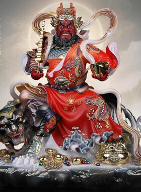 武财神爷赵公明供奉神像汉白玉骑黑虎五路玄坛赵元帅家用店铺摆件