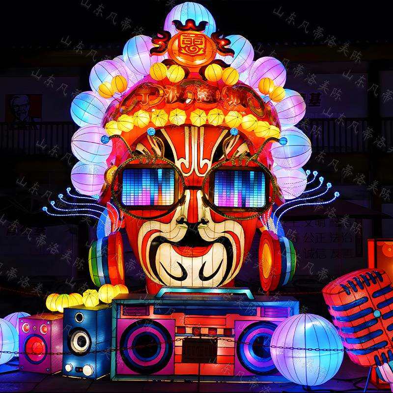 大型国潮花灯造型春节景点灯光节网红场景打造元宵节灯会拍照打卡