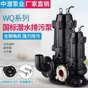 自动搅匀排污泵JYWQ无堵塞污水泵380V国标潜污泵地下室污水泵