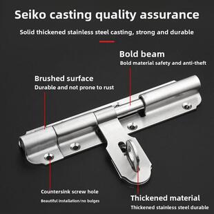 不锈钢加厚重型门闩木门扣锁表面安装门闩防盗门老式挂锁螺栓