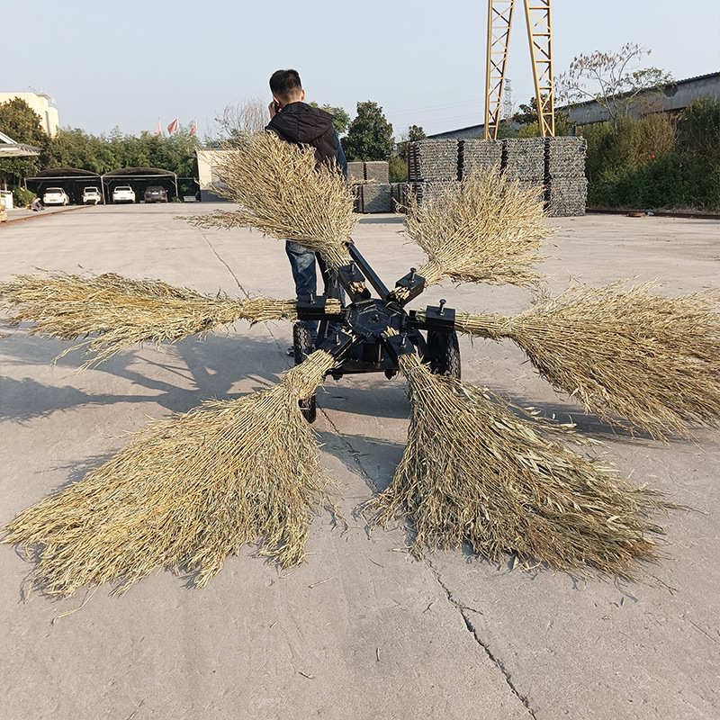 牵引式扫地机道路工业园折叠清扫机 拖挂圆盘旋转6把风火轮扫路机