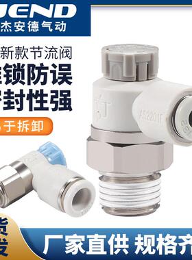 气动调速接头AS1201F节流阀M5-04气缸AS2201F可调02-06SA速度控制