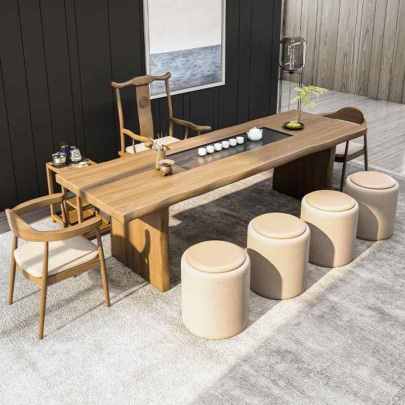 2025新款高端茶盘一体泡茶桌椅组合侘寂风办公家用全实木大板茶台,住宅家具,家用茶台/茶桌,淘宝优惠券,粉丝福利购,淘宝优惠卷