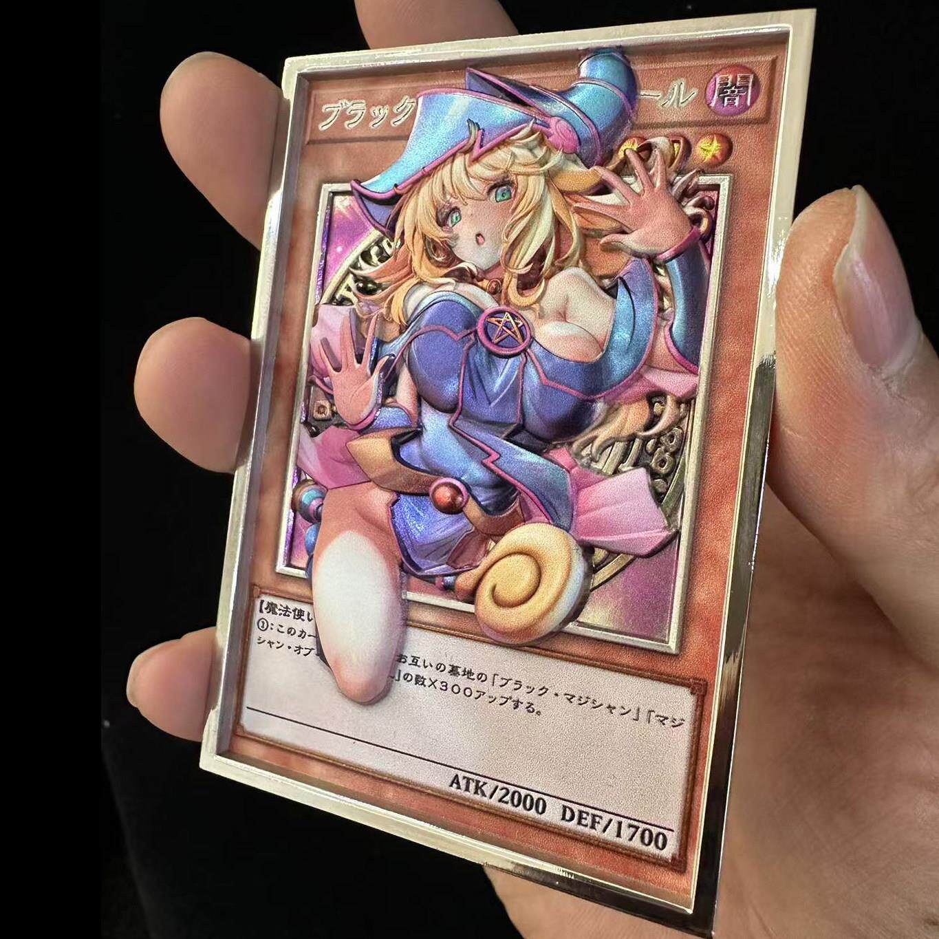 游戏王日版黑魔导女孩青眼白龙RDORP2过载加速包自制金属立体卡