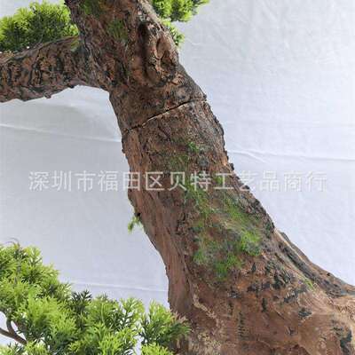 真松柏树景3观迎客酒店大堂楼下公司松店铺橱窗梯造景布置装仿饰