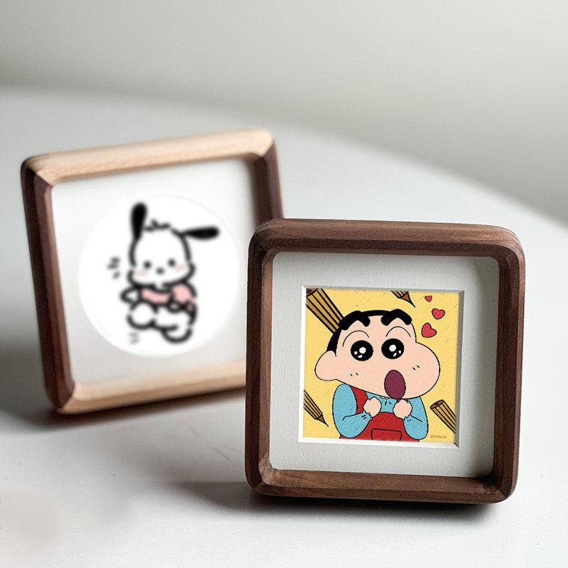 黑胡桃实木相框小摆台挂墙装裱高级感简约diy画框