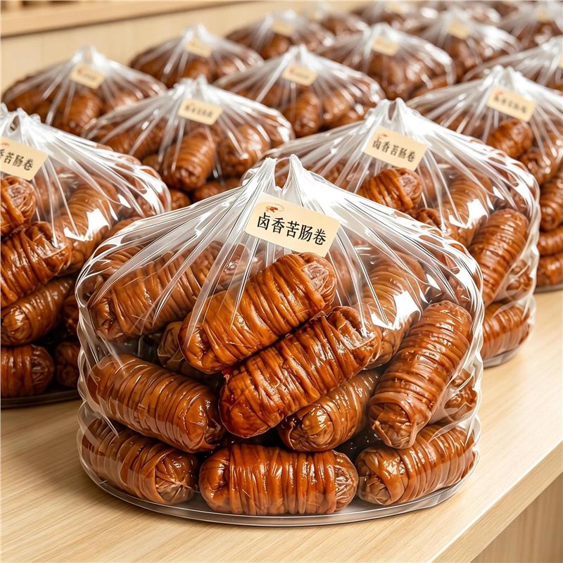 新店开业大便宜了】新鲜现卤味苦肠卷猪肠卷熟食即食名小吃卷捆肠
