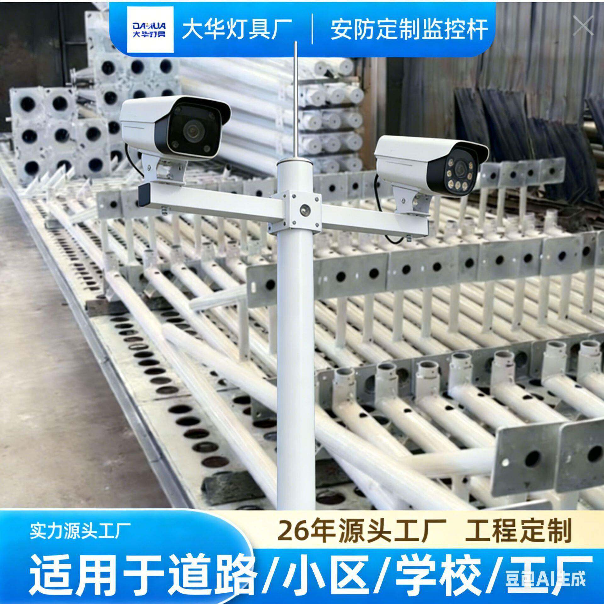 成都监控杆球机枪机抓拍立杆热浸锌不锈钢道路工程26年源头工厂