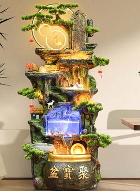 假山流水喷泉福禄景观鱼缸招财风水轮循环水办公室落地装饰品摆件