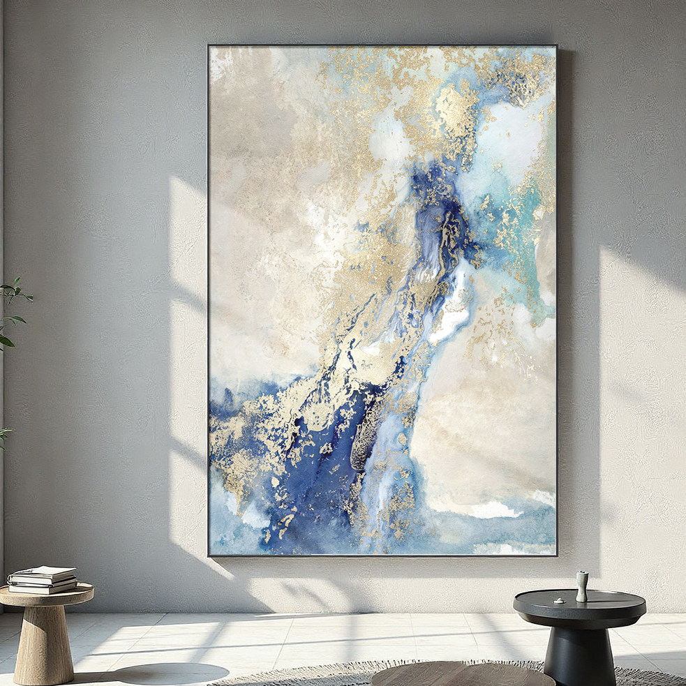 星空客厅沙发背景墙轻奢玄关挂画图片