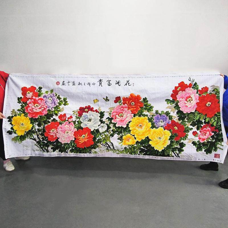 花开富贵十字绣成品不带框纯手工出售已绣好2025新款客厅高端牡丹