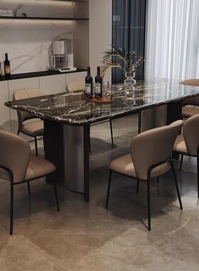 式奢大理石餐代桌98978家用现简约餐桌椅组合客厅吃饭轻桌子意高