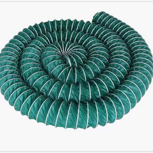 定制绿色三防布软管风管钢丝伸缩软连接通风管排烟排风高温排风管