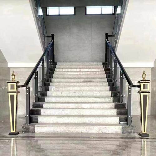 304不锈钢楼梯扶手钢化玻璃护栏阳台玻璃栏杆室内家用立柱新中式