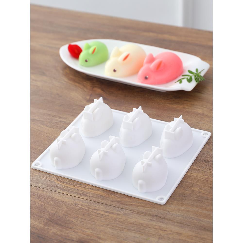 慕斯小布粉兔子模具硅胶凉白果冻丁制作器小白兔造型小白兔慕辅食