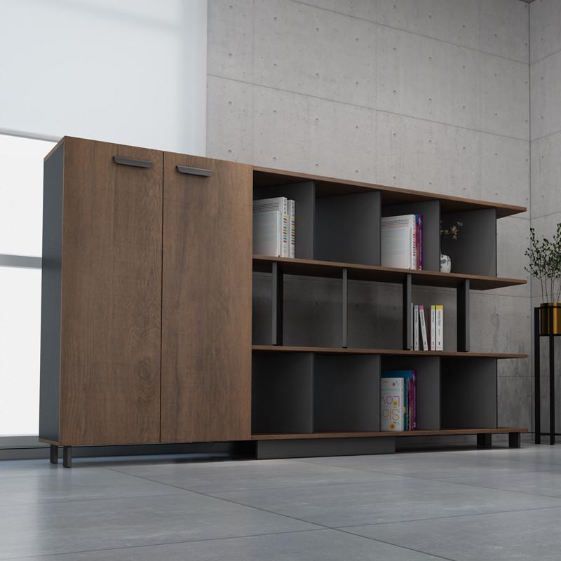 工业风木质办公文件柜办公室落地隔断桌边书柜橱现代简约家具