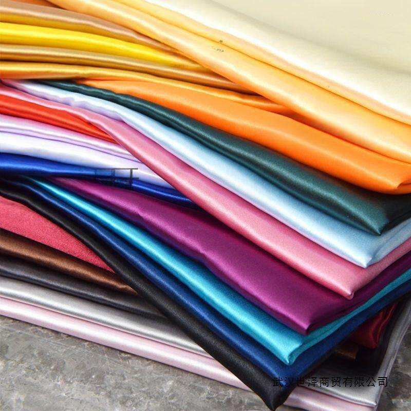 色丁面料绸缎里衬布料色红布加密加厚汉服礼服装饰内衬丝绸里布夏