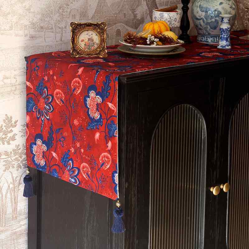 美式桌旗新年红色节日电视柜桌布鞋柜盖布茶旗斗柜餐边柜盖巾床旗,居家布艺,桌旗,淘宝优惠券,粉丝福利购,淘宝优惠卷