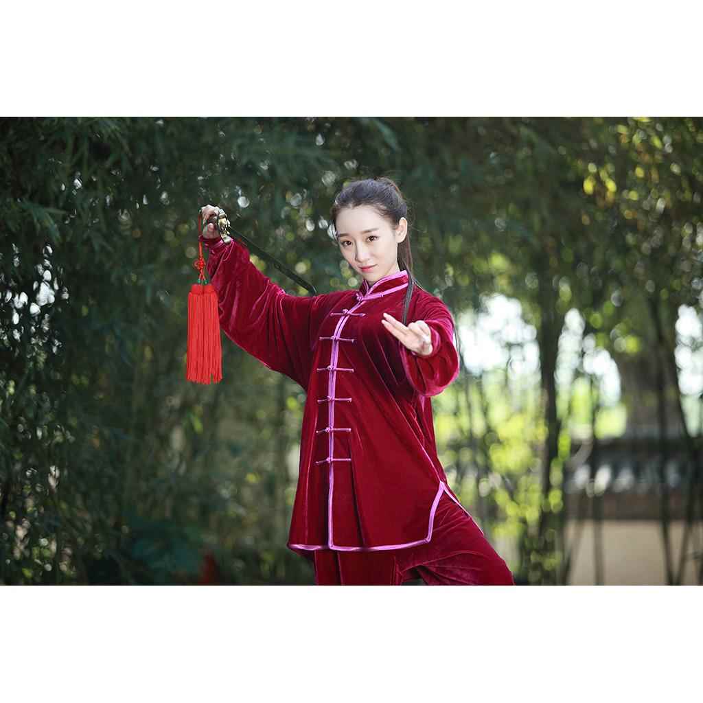 正品武运金绒冬加厚丝太极练拳服功武术服中老年表演服太极服秋装