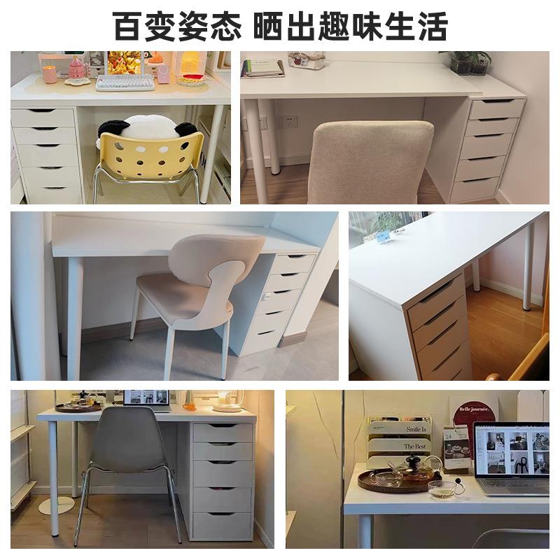 双人电竞桌男生卧室家用白色电脑桌台式网红书桌奶油风简易工作台