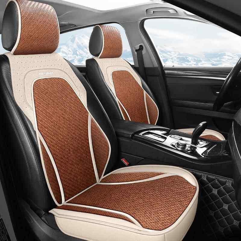 新款汽车坐垫四季通用夏季藤席凉垫马鞍垫通风透气座垫座套