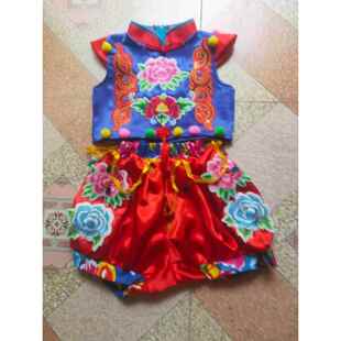 正品中梦娃幼儿国开门红灯出笼裤舞蹈服元旦儿庆童喜演服民族舞蹈