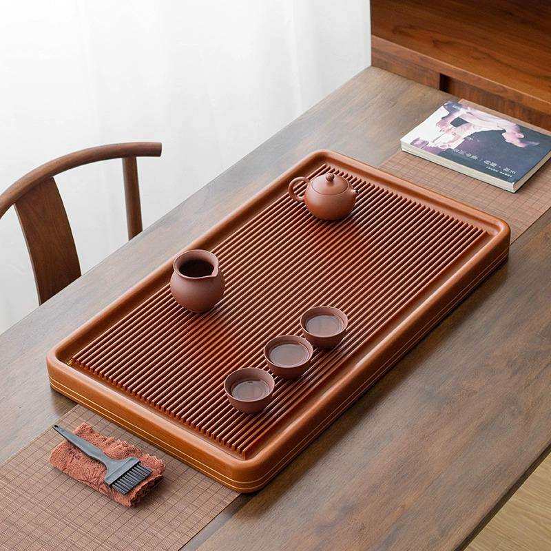 新中式黄料电木茶盘商家用简约长方形大号托具轻奢