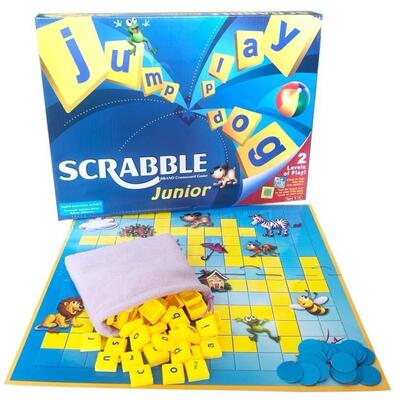 Scrabble Board Puzzles Game Jigsaw-Words Spelling-Table Kids