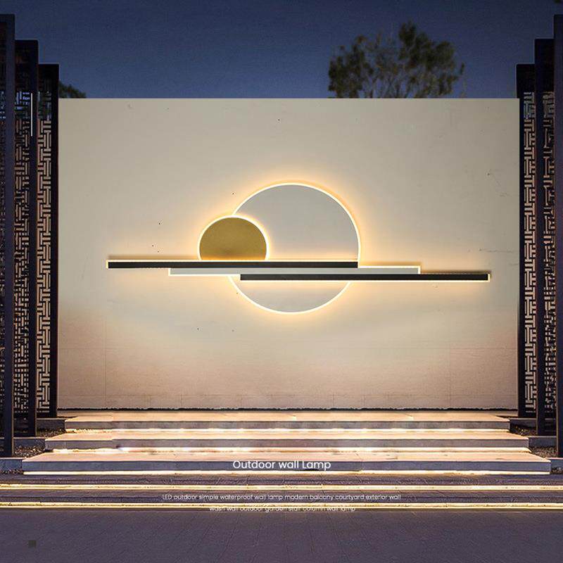 太阳能庭院灯户外防水现代简约阳台景观楼梯过道别墅外墙山水壁灯