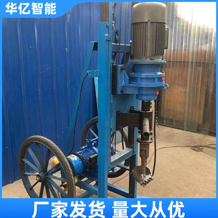 液压电动打井机 家用便携牵引轮式钻机 全自动伸缩升降液压钻井机