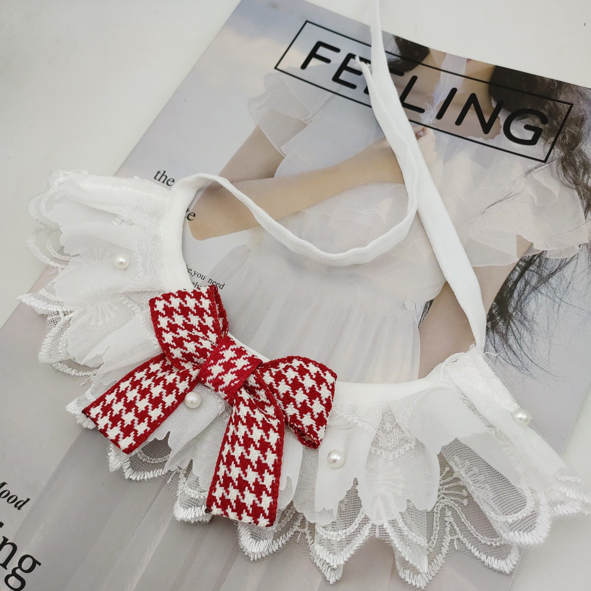 韩版蝴蝶结宠物蕾丝假领花边口水巾格子狗狗饰品猫咪围嘴法牛围巾,宠物/宠物食品及用品,狗牵引绳,淘宝优惠券,粉丝福利购,淘宝优惠卷