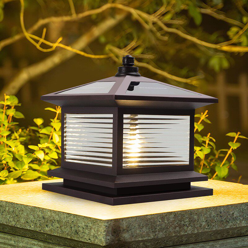 太阳能柱头灯户外防水庭院别墅围墙柱子不锈钢围栏宫廷接电柱头灯