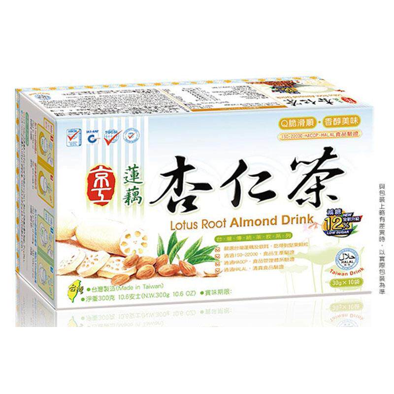 中国台湾京工杏仁茶加坚果甜杏仁露粉减糖12%即食冲泡早餐10入30g