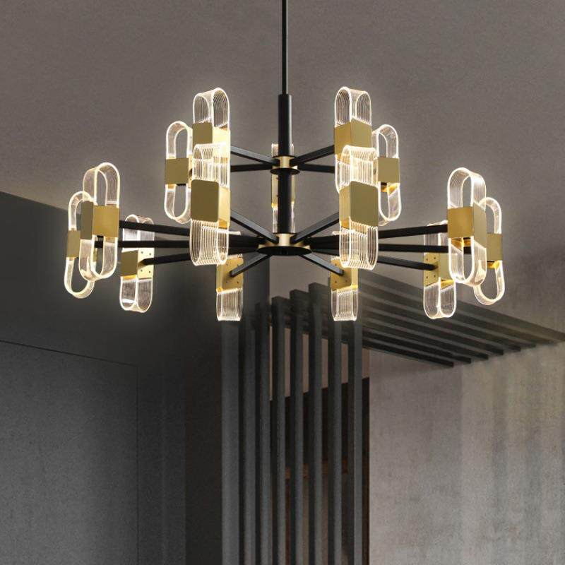 新款直销客厅灯具北欧餐厅卧室吊灯现代简约新款金色套餐led大气