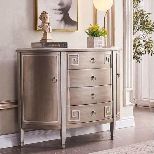 轻奢玄关柜半圆玄关桌子靠墙超窄玄关台置物架新中式条案实木条桌