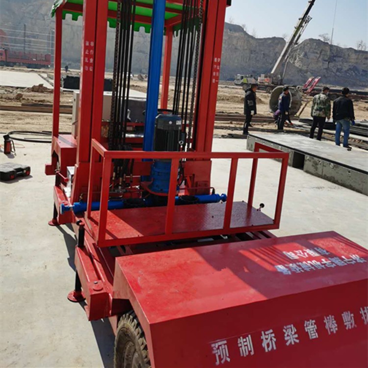 80 90型橡胶管穿拔一体机T梁箱梁橡胶管抽拔管车梁场双门路拔管机