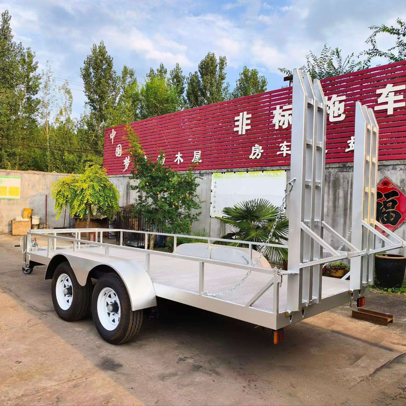 牵引式挖机拖车厂区设备搬运车挪车中置车桥操作简单
