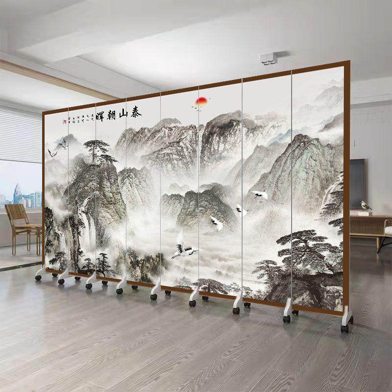 屏风隔断客厅中式卧室遮挡玄关可移动折叠墙办公室山水画隔断屏风,住宅家具,庭院屏风,淘宝优惠券,粉丝福利购,淘宝优惠卷