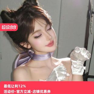 白色复古簿款手套婚纱拍照演出写真配饰汤姆梦中情猫猫爪手套cos