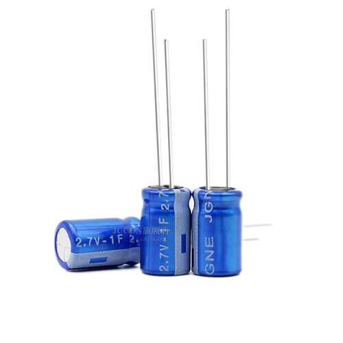 法拉电容3 2.7V 1F 1.0f/2.7伏2R7引线R型圆柱超级电容器8 *1.MDR