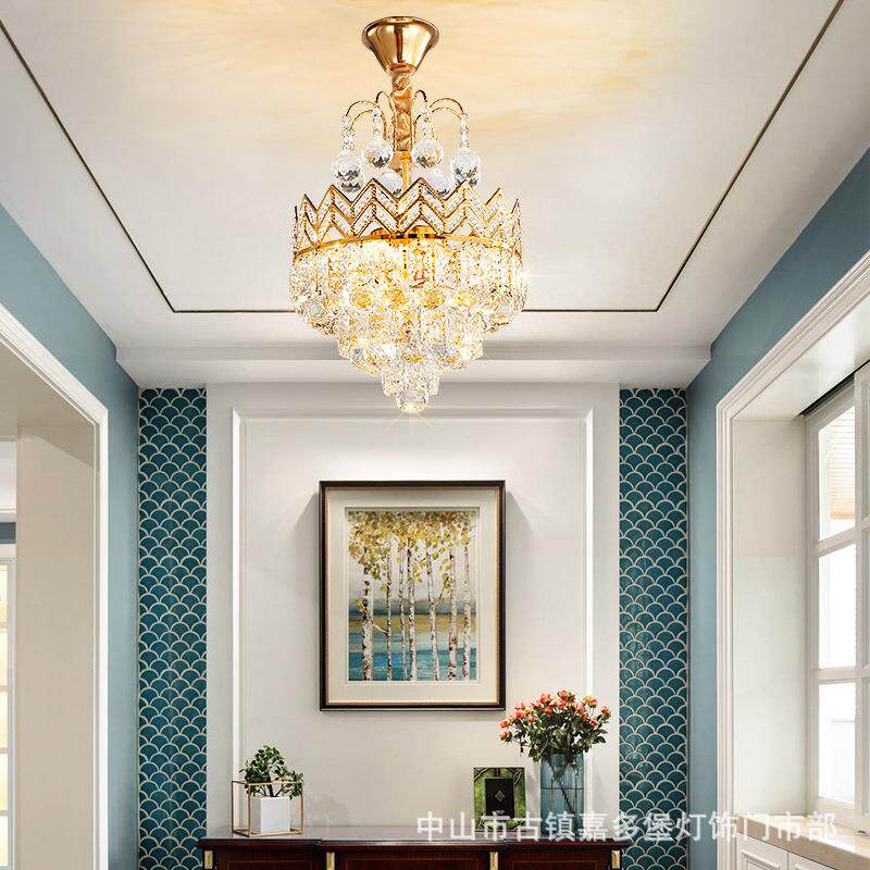 欧式水晶小吊灯 奢华过道走廊入户吊灯 门厅玄关灯阳台水晶灯具