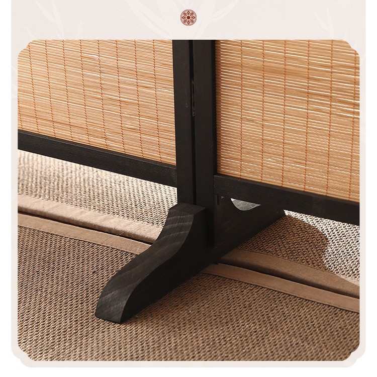 新中式隔断屏风茶楼国风竹影主题装饰墙背景茶室竹编围挡阳台改造