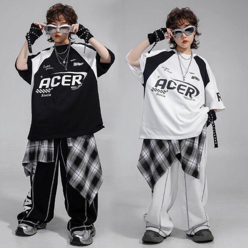 儿童街舞潮服男女童夏季炸街架子鼓表演出服少儿爵士舞服装