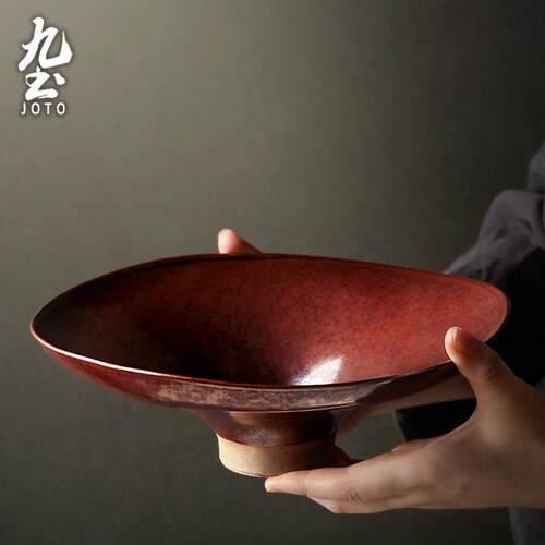 九土粗陶餐盘日料餐具果盘西餐深碗寿司异型刺身盘摆台景德镇