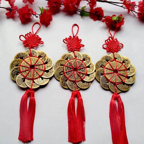 梅花钱彷古钱币五帝钱六帝钱黄铜随身十帝铜钱家居平安装饰品摆件