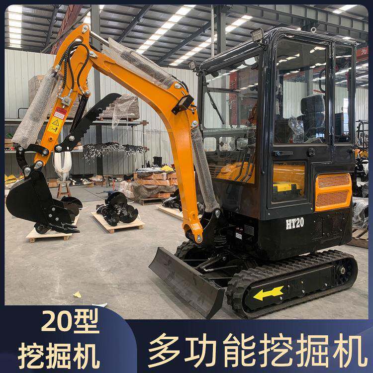 小型挖掘机加装封闭驾驶室2吨履带农用挖掘机20型三缸迷你挖掘机