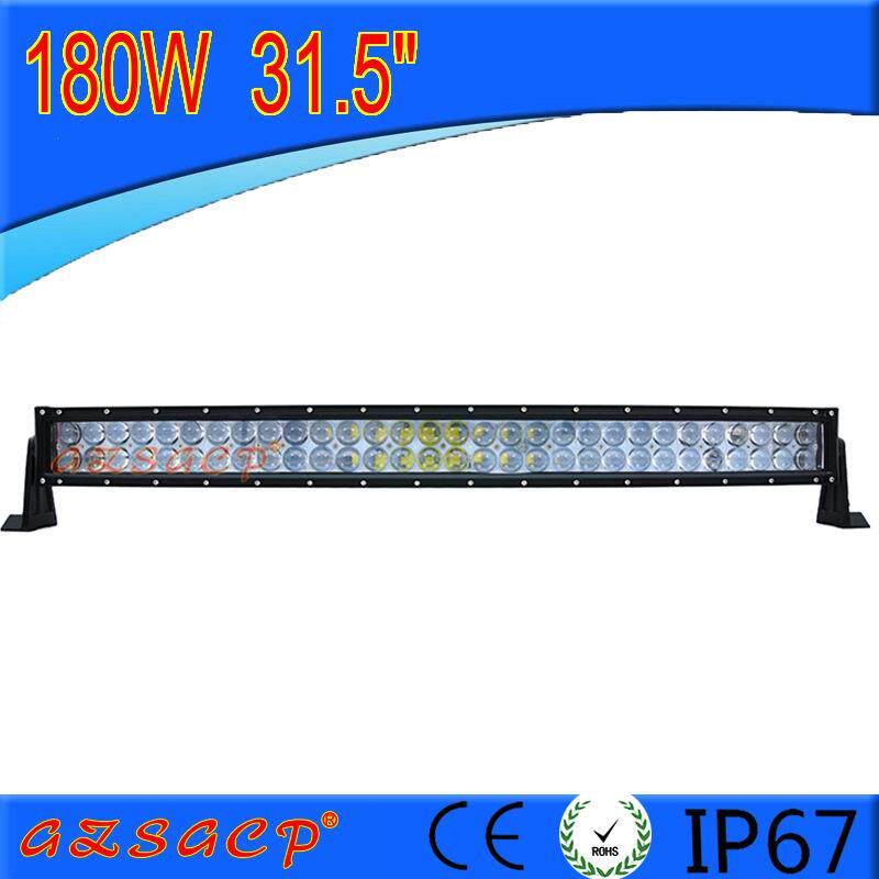 12V24V汽车LED弯灯弧度改装越野车顶射灯4D凸透镜长条直灯180W