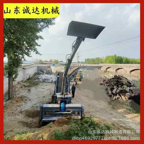 1米2带宽皮带输送机前置螺旋扒料头砂石装车皮带扒料机
