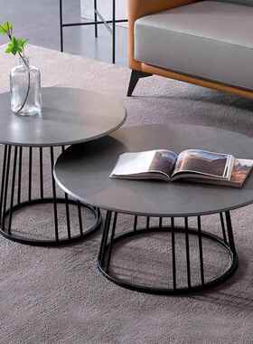 意岩板方极简轻奢现式代简约小用户型客厅家长VHZ形大理石茶桌