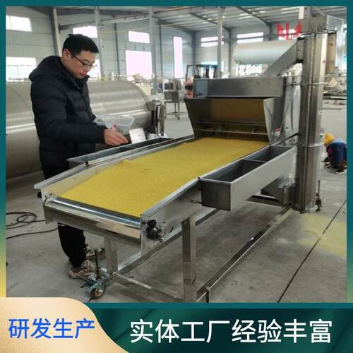 隧道式红豆派上糠机全自动红豆卷裹糠机器香芋地瓜丸上屑设备